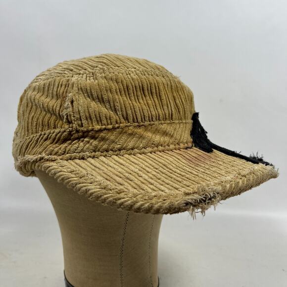 TRUE RELIGION Hat Distressed Corduroy Logo Embroidered TRBJ Trucker Baseball Cap - Picture 10 of 15